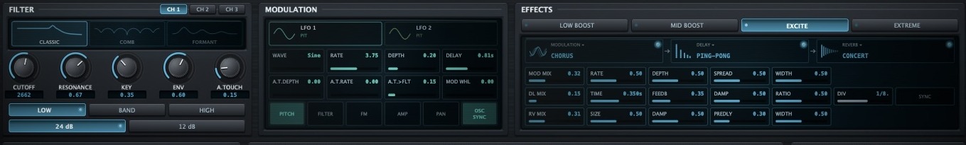 HEXAGON FLEX filters and effects