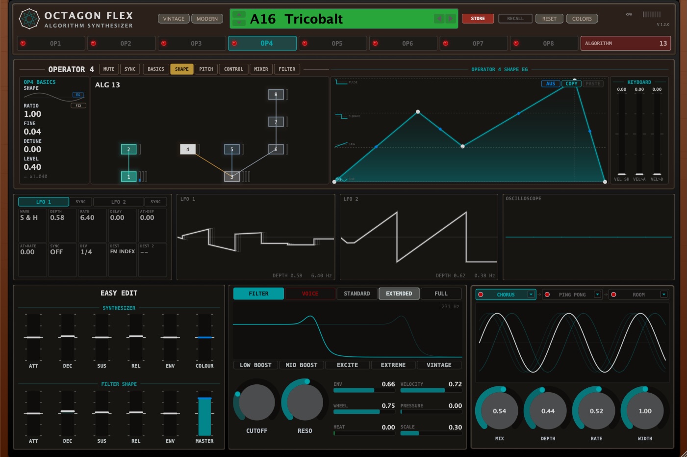 OCTAGON FLEX DX Mode interface