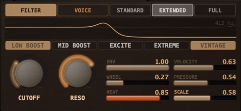 OCTAGON FLEX filter and character controls